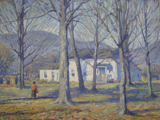 The Lasher farmhouse as depicted by Walter Goltz in 1910.